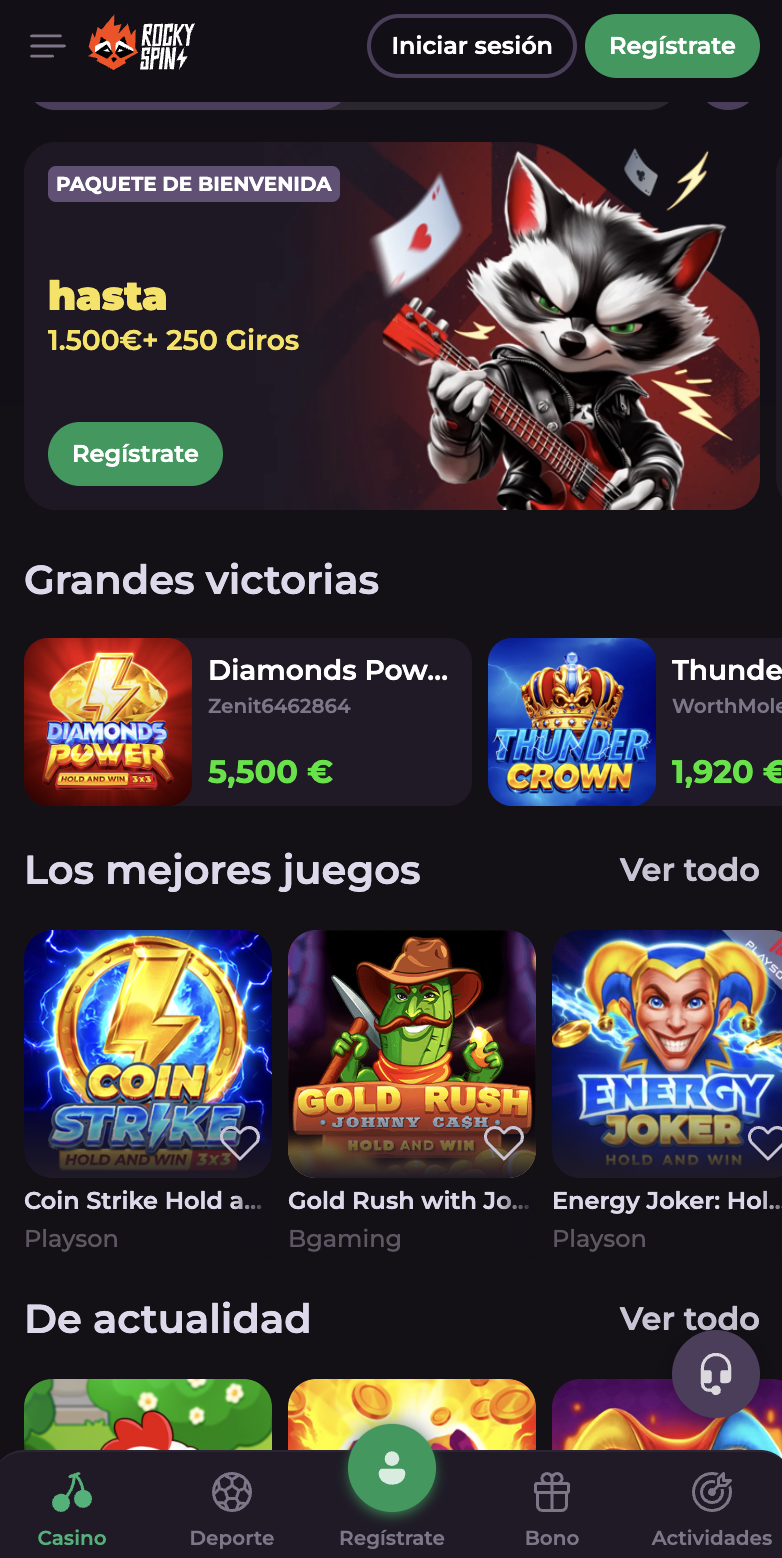 Rockyspin Casino Mobile